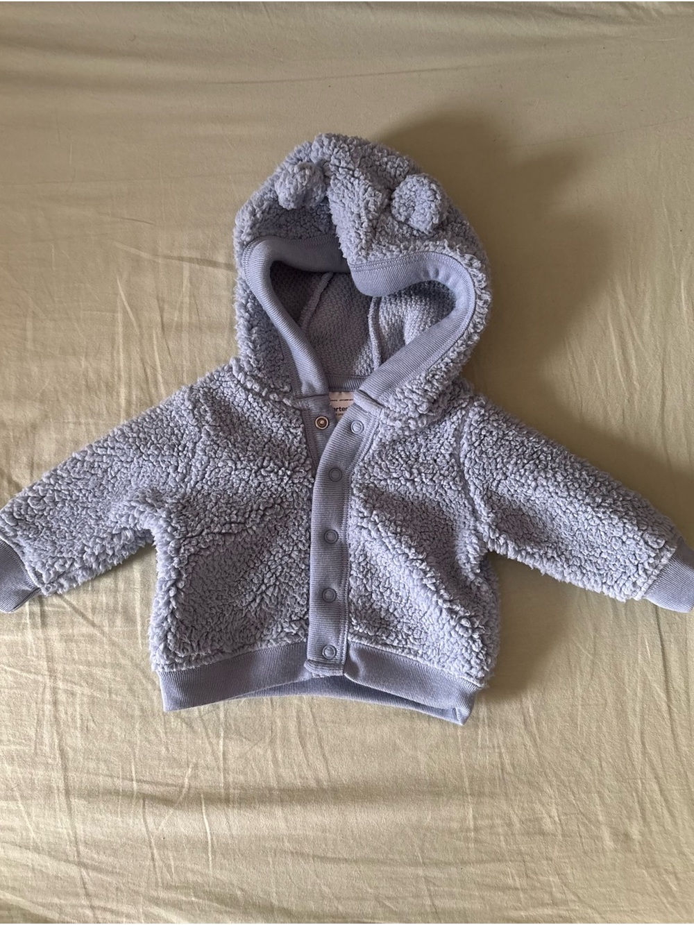 Carter's Light Blue Sherpa Hooded Baby Jacket with Ear Details